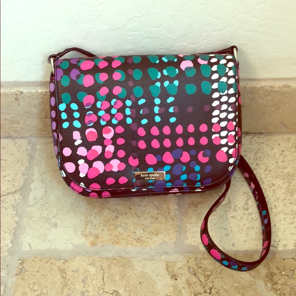NWOT Kate Spade “Laurel” crossbody in colorful dot